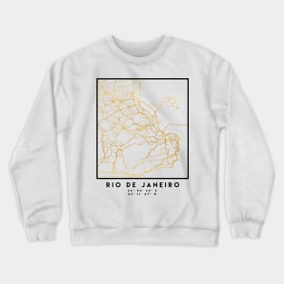 RIO DE JANEIRO BRAZIL CITY STREET MAP ART Crewneck Sweatshirt